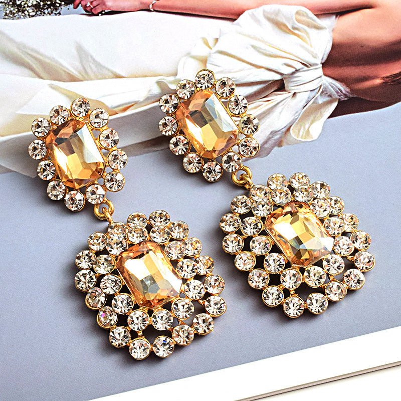 Fashion Earrings Diamond-studded Round Geometric Accessories-Jewearrings