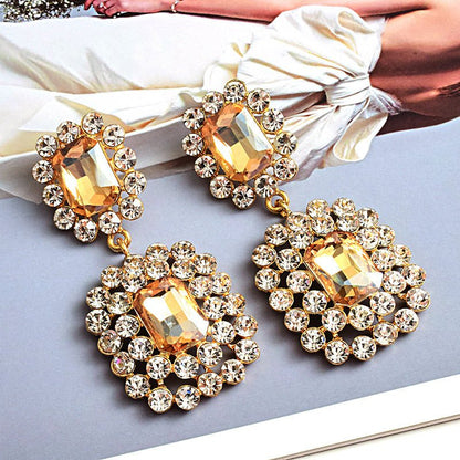 Fashion Earrings Diamond-studded Round Geometric Accessories-Jewearrings