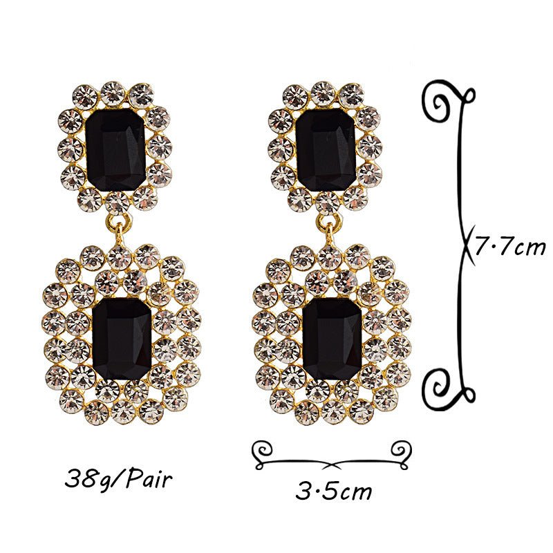 Fashion Earrings Diamond-studded Round Geometric Accessories-Jewearrings