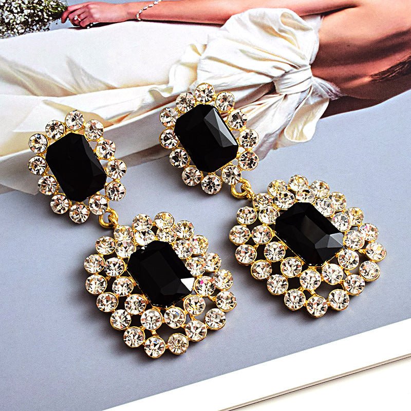 Fashion Earrings Diamond-studded Round Geometric Accessories-Jewearrings