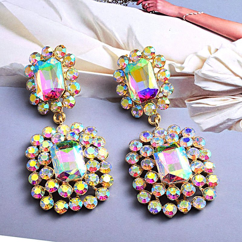 Fashion Earrings Diamond-studded Round Geometric Accessories-Jewearrings