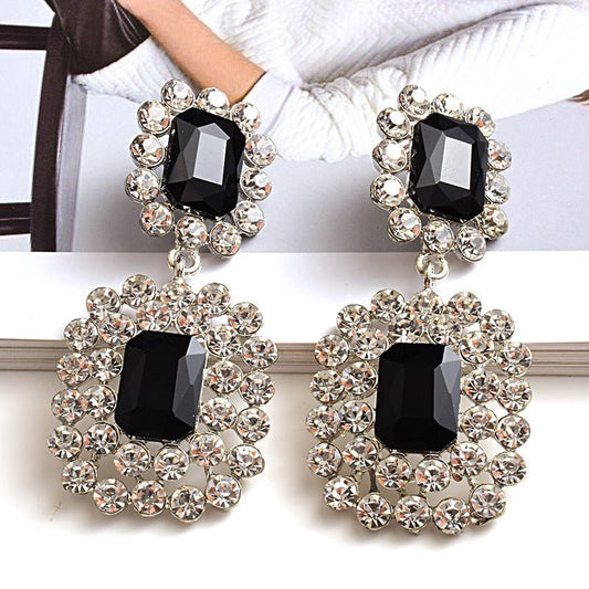 Fashion Earrings Diamond-studded Round Geometric Accessories-Jewearrings