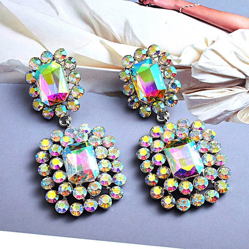 Fashion Earrings Diamond-studded Round Geometric Accessories-Jewearrings