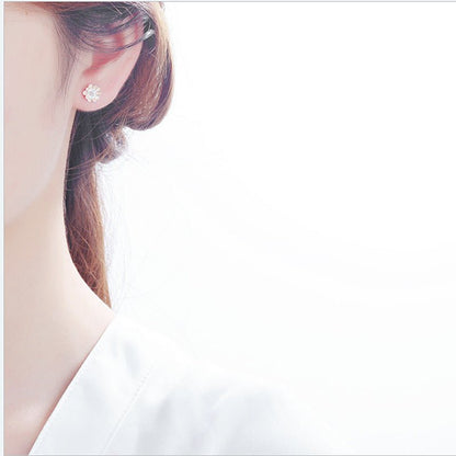 Fashion Elegant Asymmetry Butterfly Flower Stud Earrings-Jewearrings