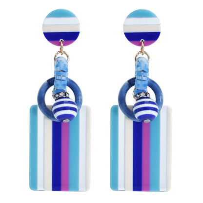 Fashion Exaggerated Earrings, Personalized Acrylic Candy Color, Long Hit Color, All-match Resin Earrings-Jewearrings