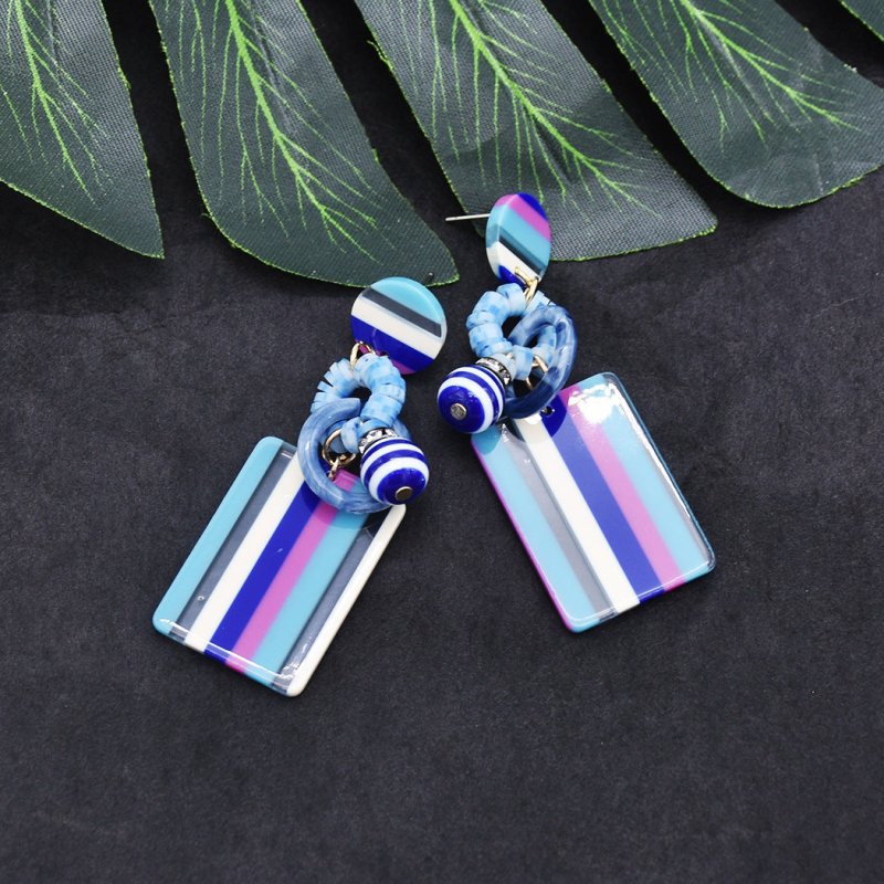 Fashion Exaggerated Earrings, Personalized Acrylic Candy Color, Long Hit Color, All-match Resin Earrings-Jewearrings