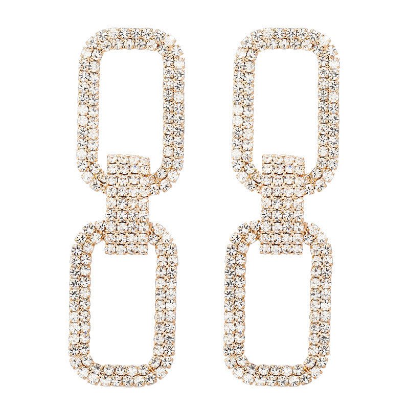 Fashion Exquisite Shiny Rhinestone Big Earrings-Jewearrings