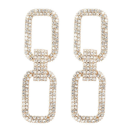 Fashion Exquisite Shiny Rhinestone Big Earrings-Jewearrings