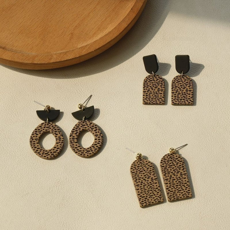 Fashion Girl Clay Texture Acrylic Earrings-Jewearrings