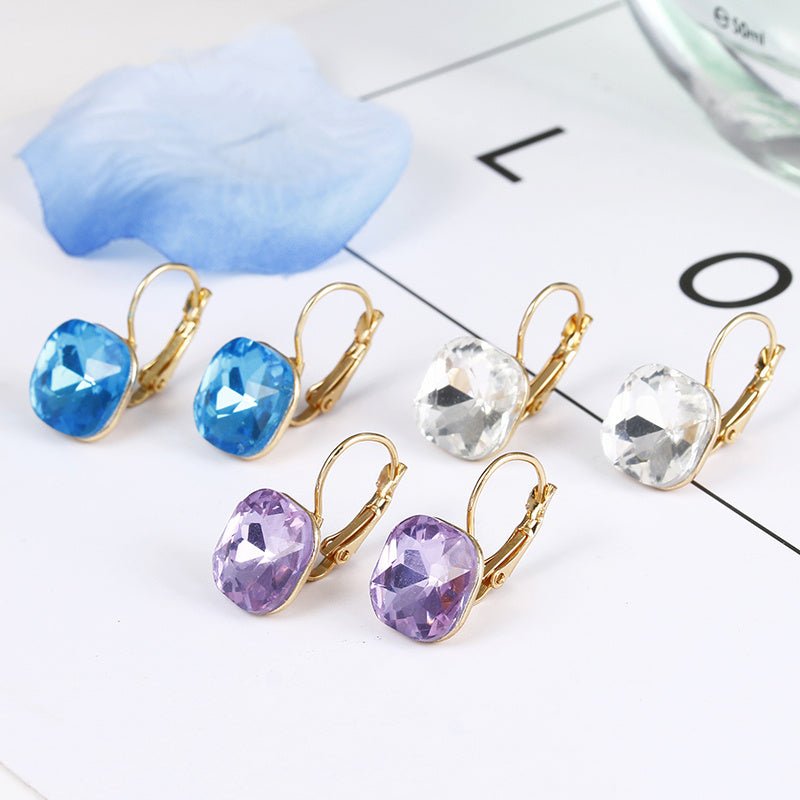 Fashion Gold Color Earring For Women Crystal Cubic Zirconia Stud Earrings-Jewearrings