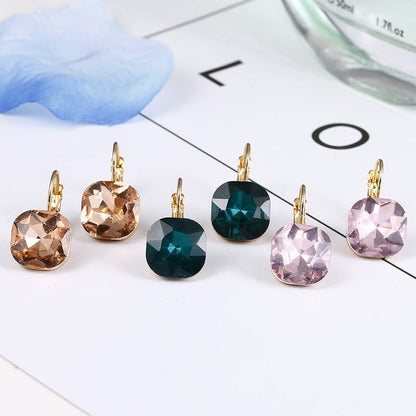 Fashion Gold Color Earring For Women Crystal Cubic Zirconia Stud Earrings-Jewearrings