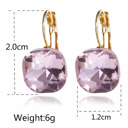 Fashion Gold Color Earring For Women Crystal Cubic Zirconia Stud Earrings-Jewearrings