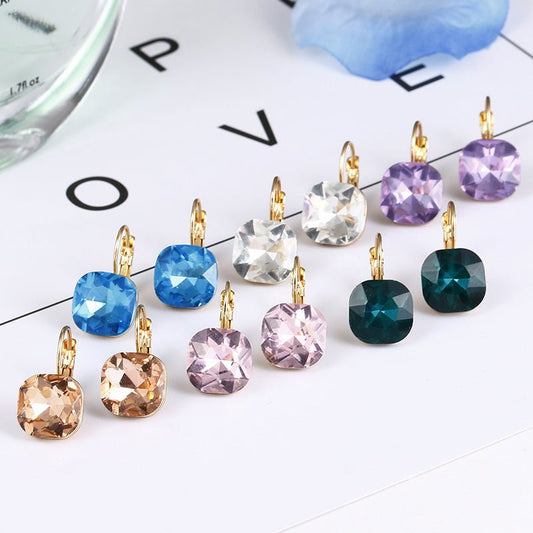 Fashion Gold Color Earring For Women Crystal Cubic Zirconia Stud Earrings-Jewearrings