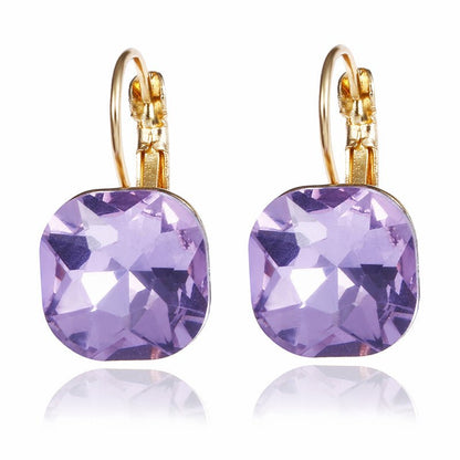 Fashion Gold Color Earring For Women Crystal Cubic Zirconia Stud Earrings-Jewearrings