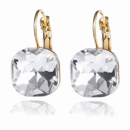 Fashion Gold Color Earring For Women Crystal Cubic Zirconia Stud Earrings-Jewearrings