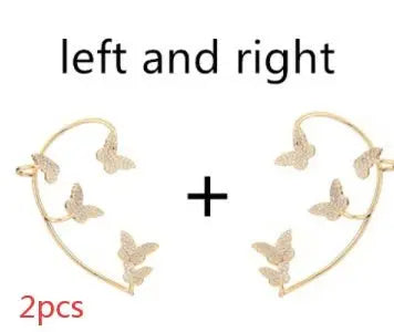 Fashion Gold Metal Butterfly Ear Clips-Jewearrings