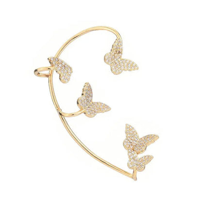 Fashion Gold Metal Butterfly Ear Clips-Jewearrings