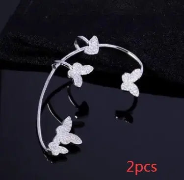 Fashion Gold Metal Butterfly Ear Clips-Jewearrings