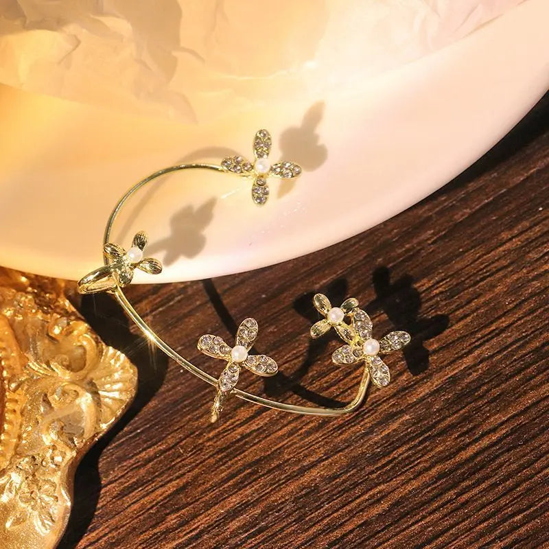 Fashion Gold Metal Butterfly Ear Clips-Jewearrings