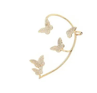 Fashion Gold Metal Butterfly Ear Clips-Jewearrings