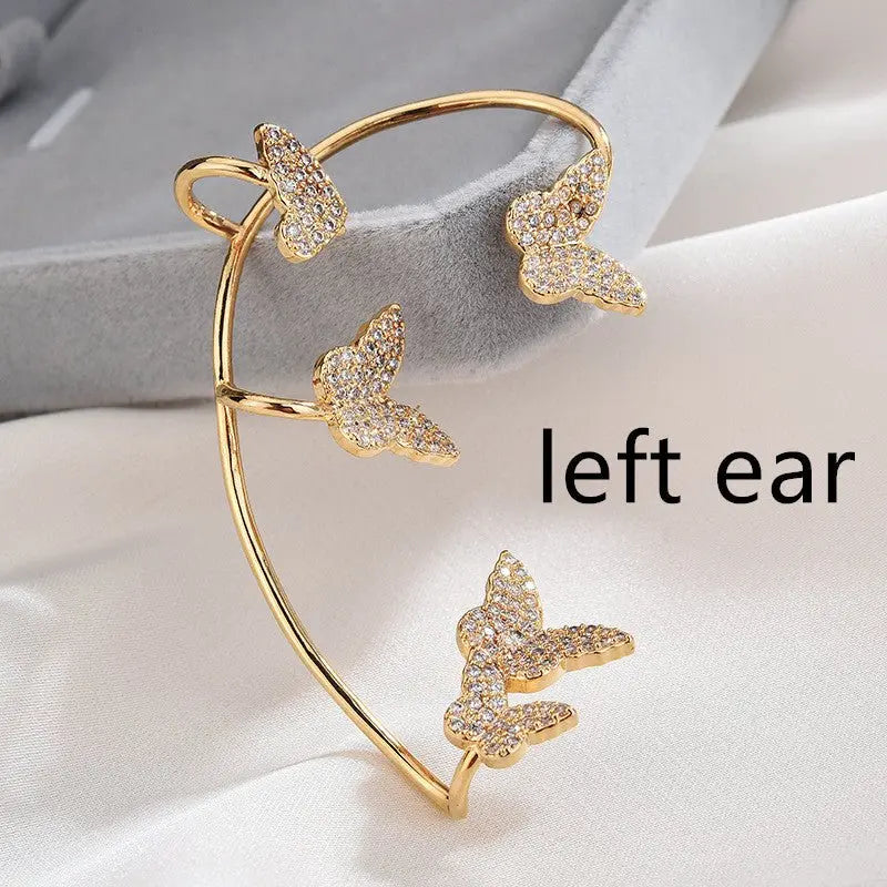 Fashion Gold Metal Butterfly Ear Clips-Jewearrings