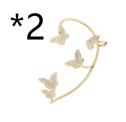 Fashion Gold Metal Butterfly Ear Clips-Jewearrings