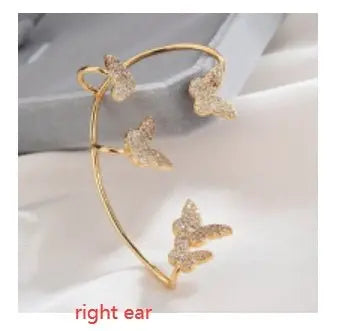 Fashion Gold Metal Butterfly Ear Clips-Jewearrings