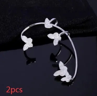 Fashion Gold Metal Butterfly Ear Clips-Jewearrings