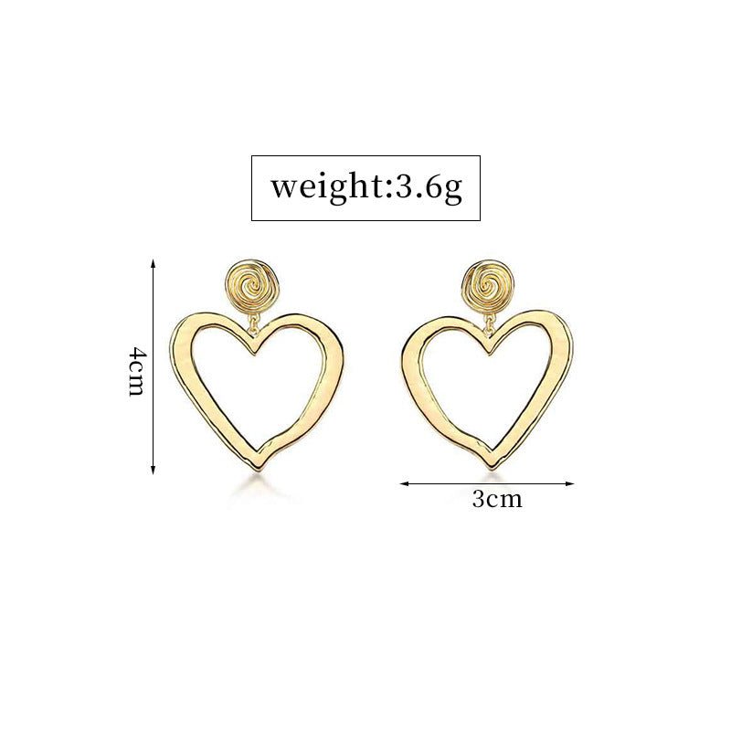 Fashion Gold-plated Irregular Love Earrings-Jewearrings