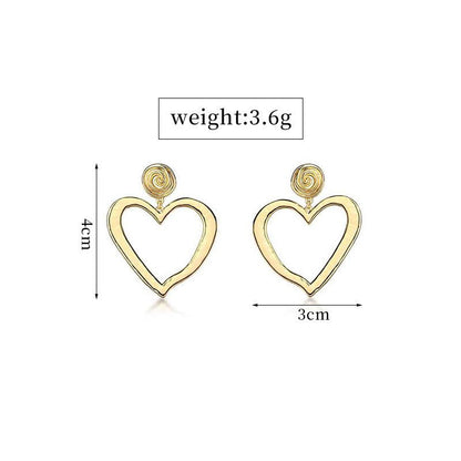 Fashion Gold-plated Irregular Love Earrings-Jewearrings