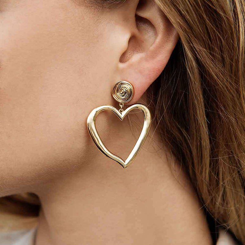 Fashion Gold-plated Irregular Love Earrings-Jewearrings