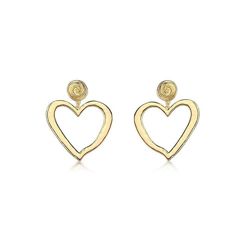 Fashion Gold-plated Irregular Love Earrings-Jewearrings