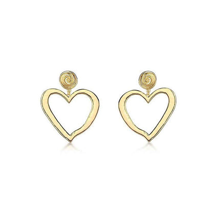 Fashion Gold-plated Irregular Love Earrings-Jewearrings