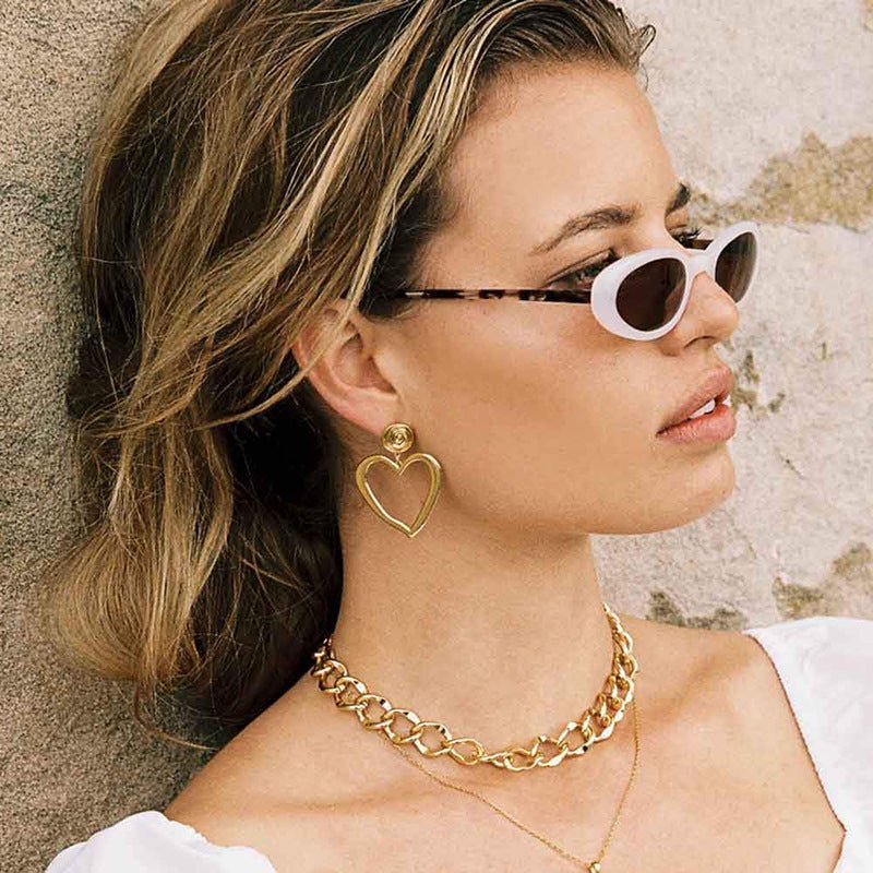 Fashion Gold-plated Irregular Love Earrings-Jewearrings