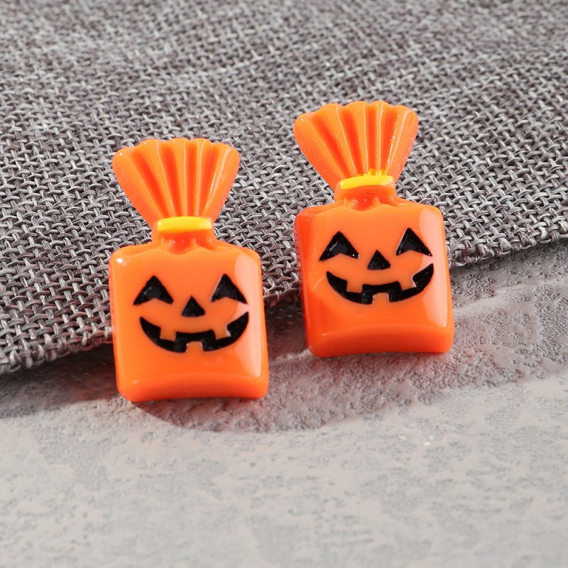 Fashion Halloween Simulation Plastic Ghost Face Pumpkin Ghost Death Ghost Festival Stud Earrings-Jewearrings