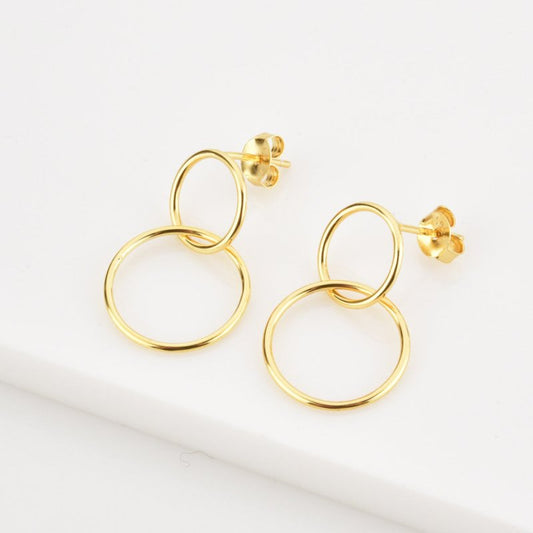 Fashion Hoop Earrings Long Ring Buckle Earrings-Jewearrings