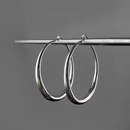 Fashion Ins Simple Female Big Circle Earrings-Jewearrings