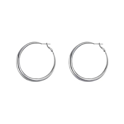 Fashion Ins Simple Female Big Circle Earrings-Jewearrings