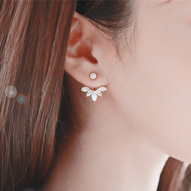 Fashion Jewelry Cute Cherry Blossoms Flower Stud Earrings For Women Cute Jewelry Several Peach Blossoms Earrings-Jewearrings