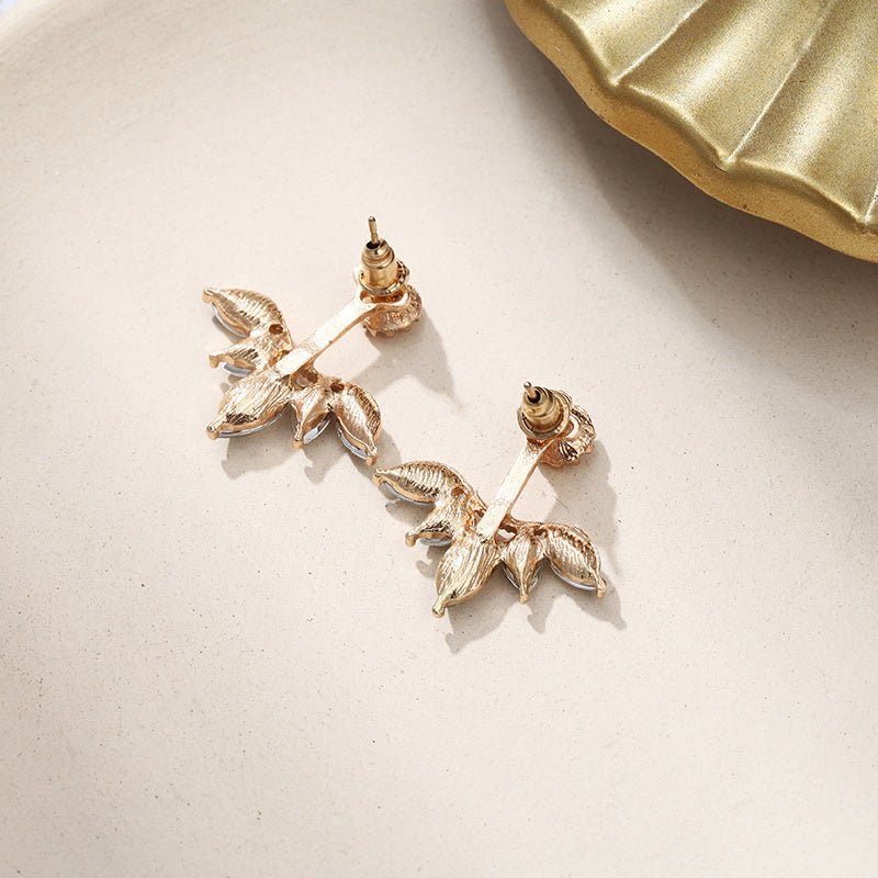 Fashion Jewelry Cute Cherry Blossoms Flower Stud Earrings For Women Cute Jewelry Several Peach Blossoms Earrings-Jewearrings