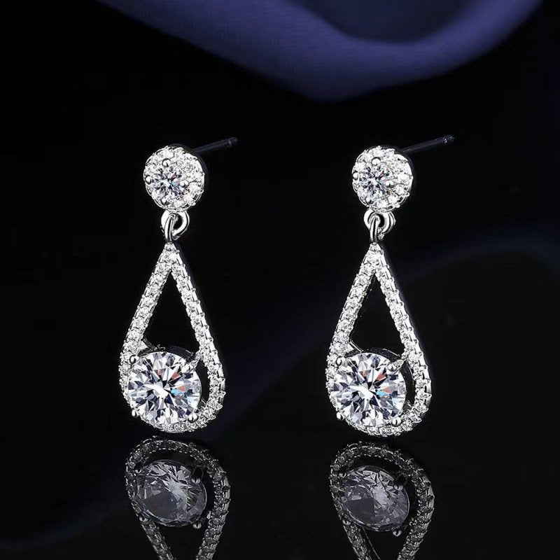 Fashion Jewelry Tassel Water Drop Eardrops Plated Sterling Silver-Jewearrings