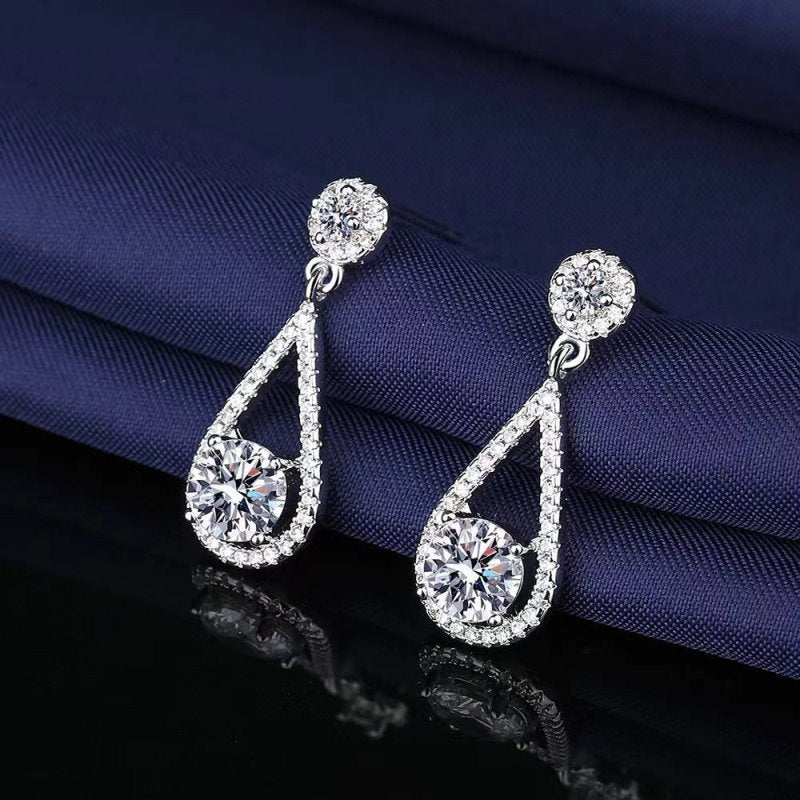 Fashion Jewelry Tassel Water Drop Eardrops Plated Sterling Silver-Jewearrings