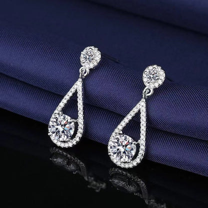 Fashion Jewelry Tassel Water Drop Eardrops Plated Sterling Silver-Jewearrings