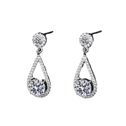 Fashion Jewelry Tassel Water Drop Eardrops Plated Sterling Silver-Jewearrings