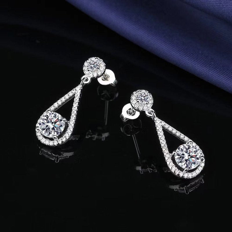 Fashion Jewelry Tassel Water Drop Eardrops Plated Sterling Silver-Jewearrings