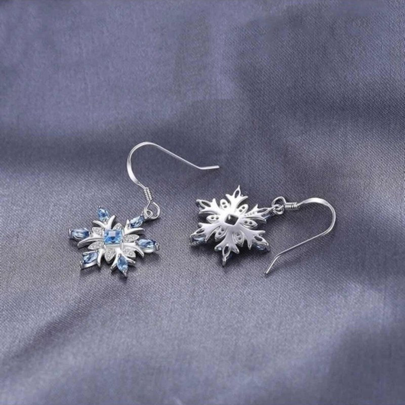 Fashion Ladies Light Blue White Diamond Earrings-Jewearrings