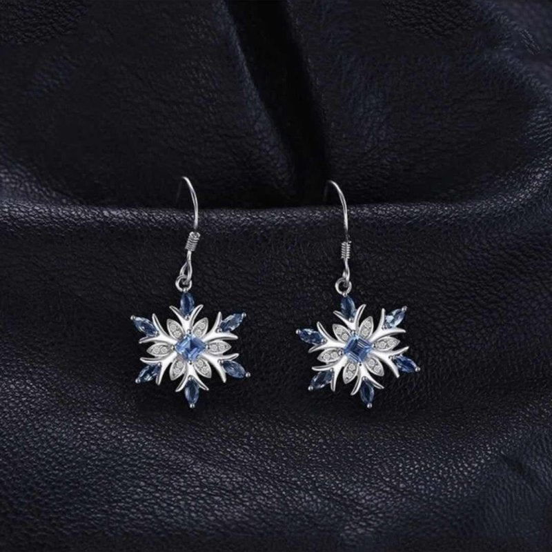 Fashion Ladies Light Blue White Diamond Earrings-Jewearrings