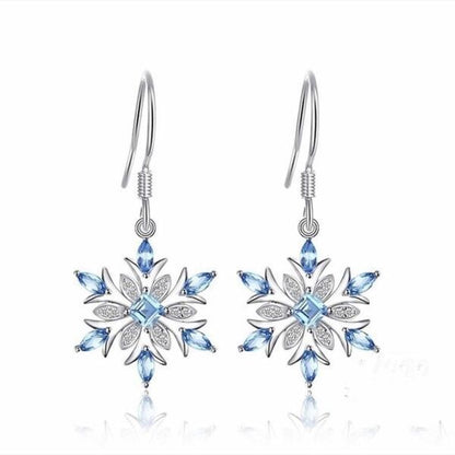 Fashion Ladies Light Blue White Diamond Earrings-Jewearrings