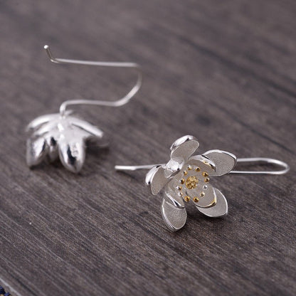 Fashion lady silver sweet jasmine long earrings-Jewearrings