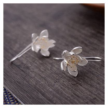 Fashion lady silver sweet jasmine long earrings-Jewearrings